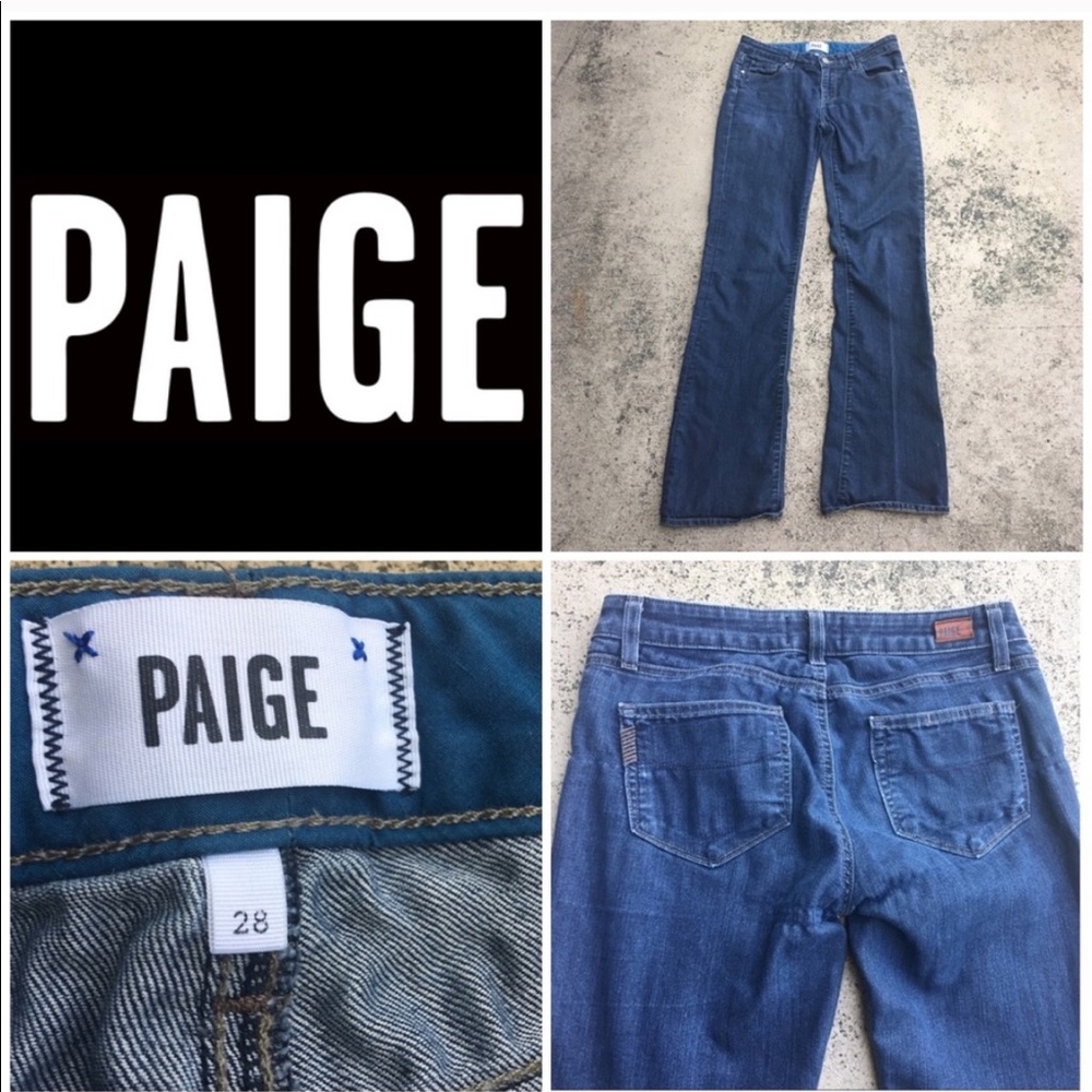 Paige Denim Dark Navy Blue Jeans Bootcut Pants